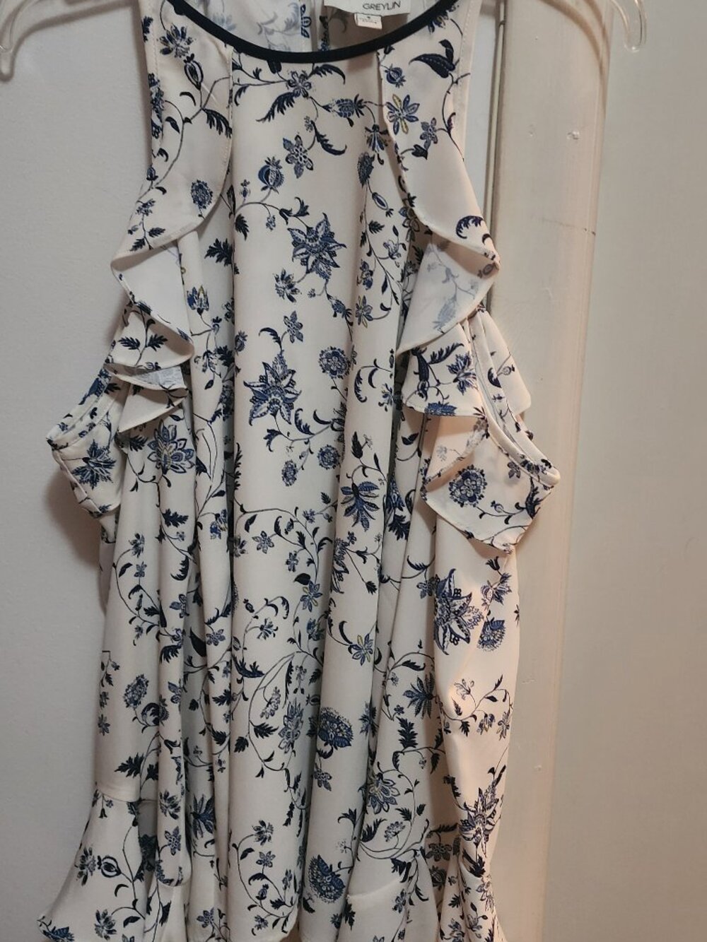Greylin | Tops | Greylin Emma Floral Ruffled Cold Shoulder Blouse S